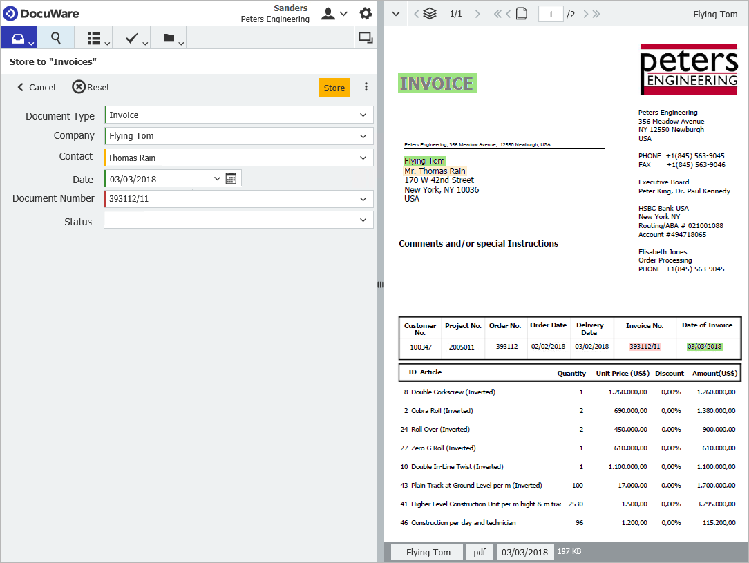 DocuWare's invoice processing system