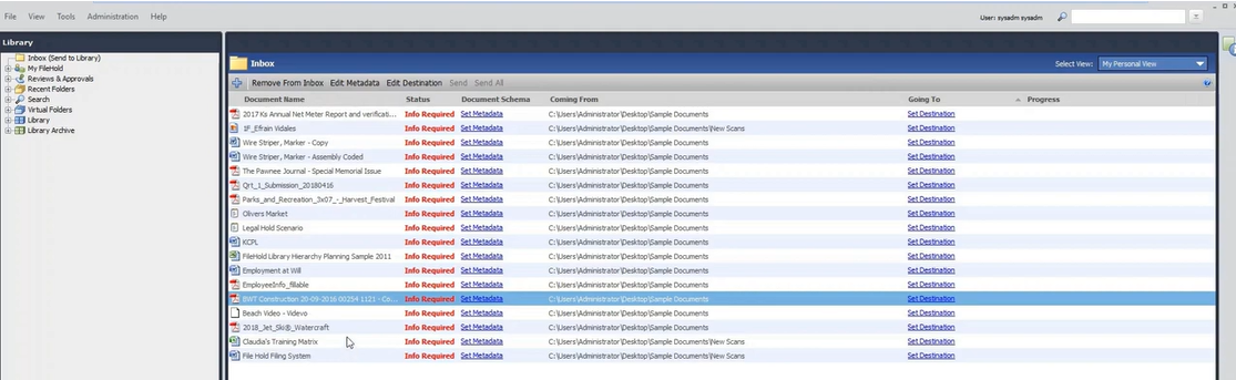 Sistema de gerenciamento de documentos da Filehold
