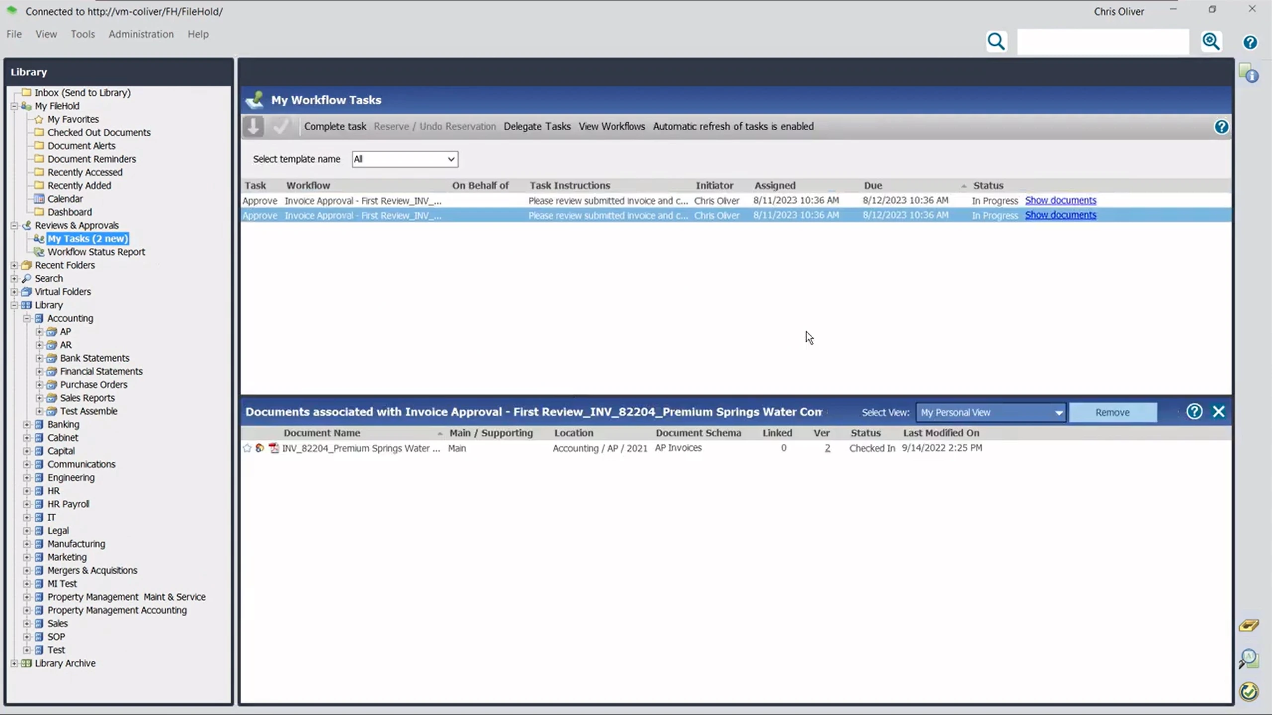 Filehold's approval workflows