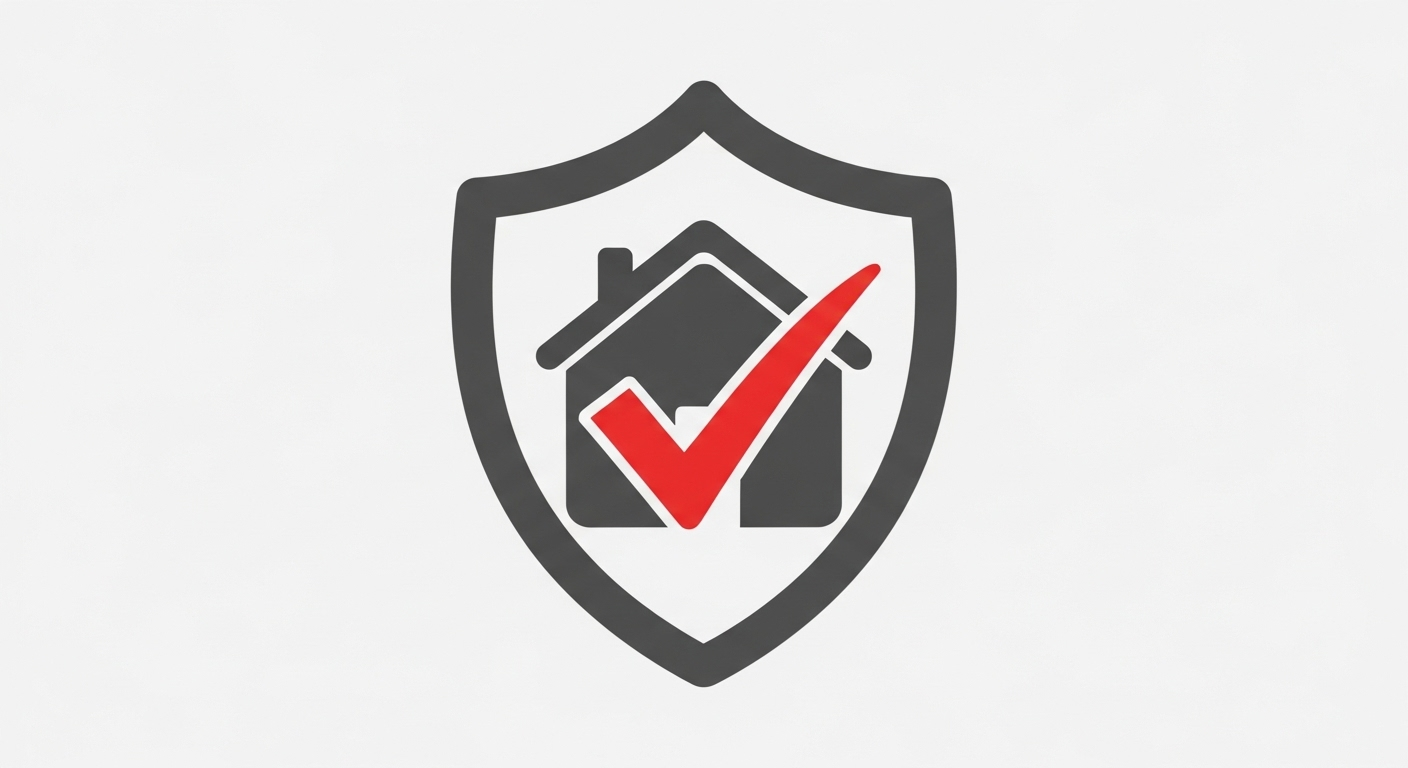 Un pictogramme représentant une maison protégée par un bouclier, symbolisant comment un SGD garantit la conformité et la sécurité des transactions immobilières.