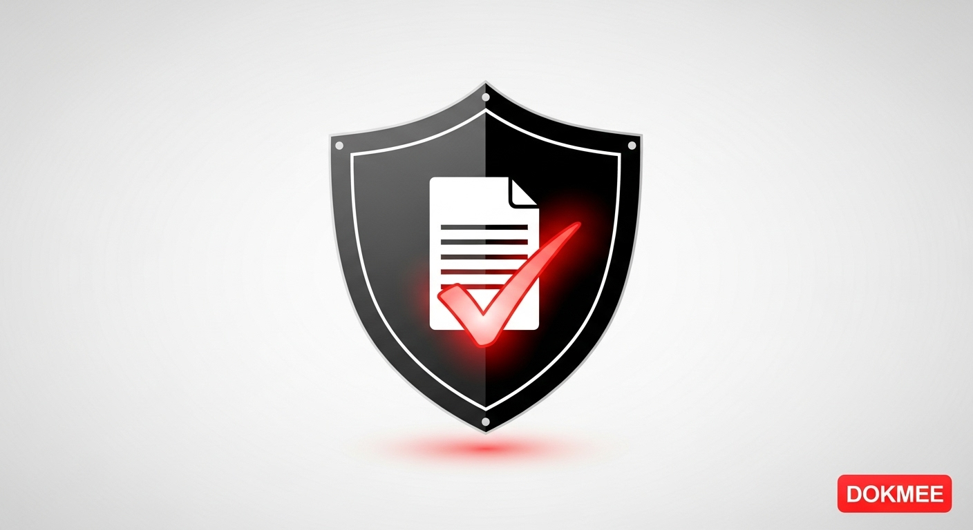 Une icône représentant un bouclier protégeant un document, symbolisant comment une politique de conservation des documents offre conformité légale et sécurité à une entreprise.