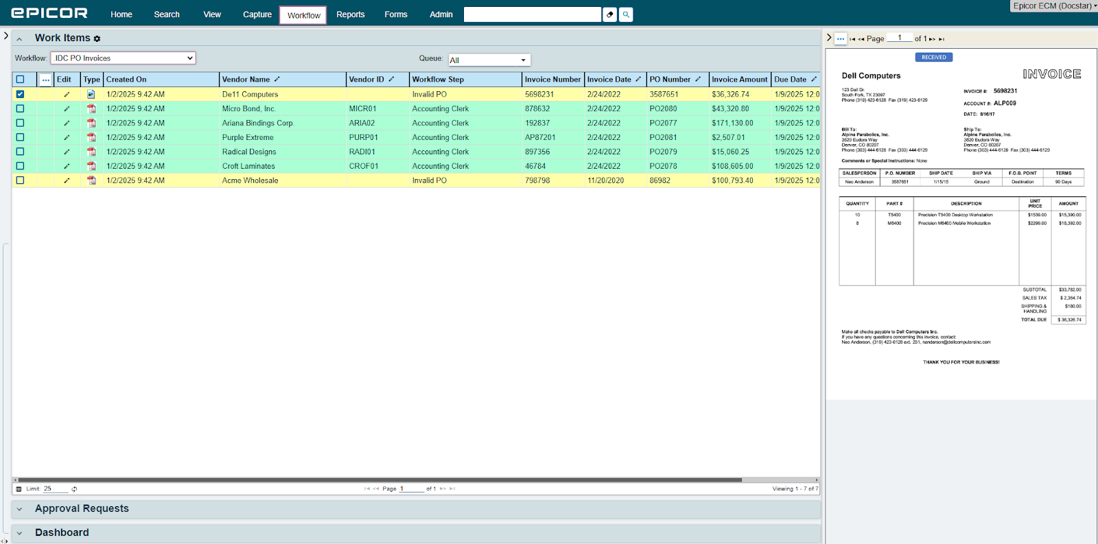 example of docstar UI
